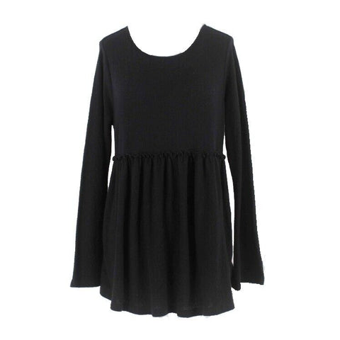 Isabel Maternity Sz M Black Gathered High Waist Flared Sleeve Cotton Blend Top