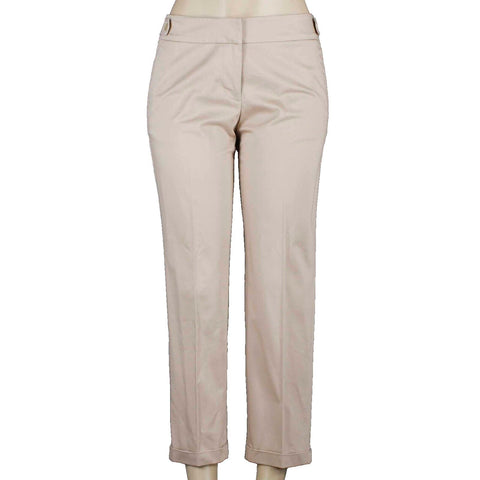Talbots Signature Sz 2 X 27 Tan Cropped Hook Eye Closure Cotton Spandex Pant