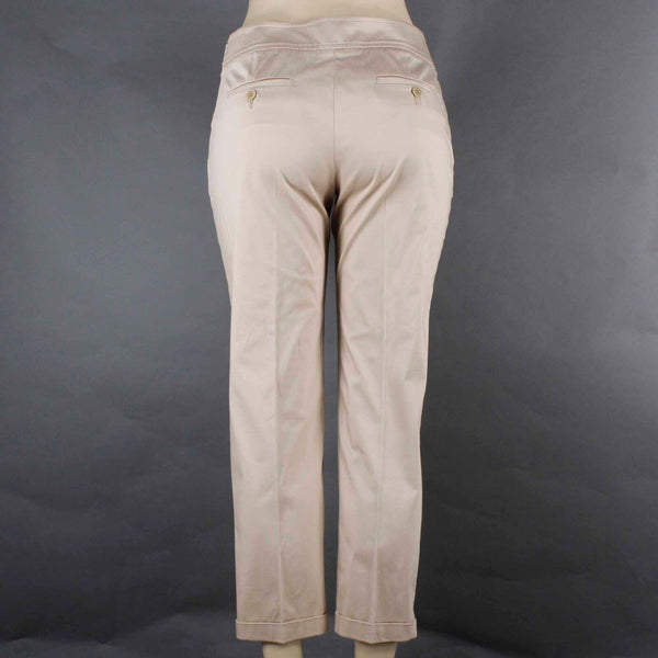 Talbots Signature Sz 2 X 27 Tan Cropped Hook Eye Closure Cotton Spandex Pant