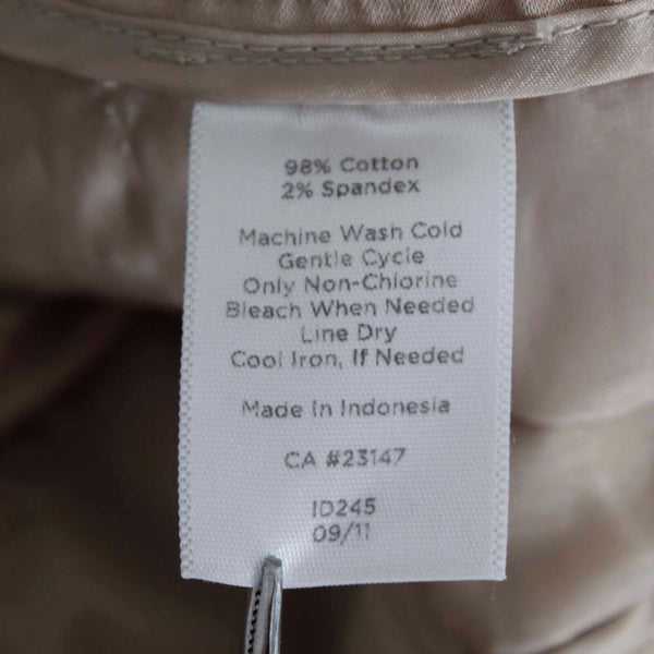 Talbots Signature Sz 2 X 27 Tan Cropped Hook Eye Closure Cotton Spandex Pant