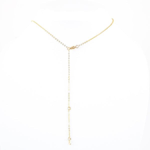 ALYSSA NEW Name Goldtone Rhinestone Accent 14.5" w 4.5" Multi Ring Ext Necklace