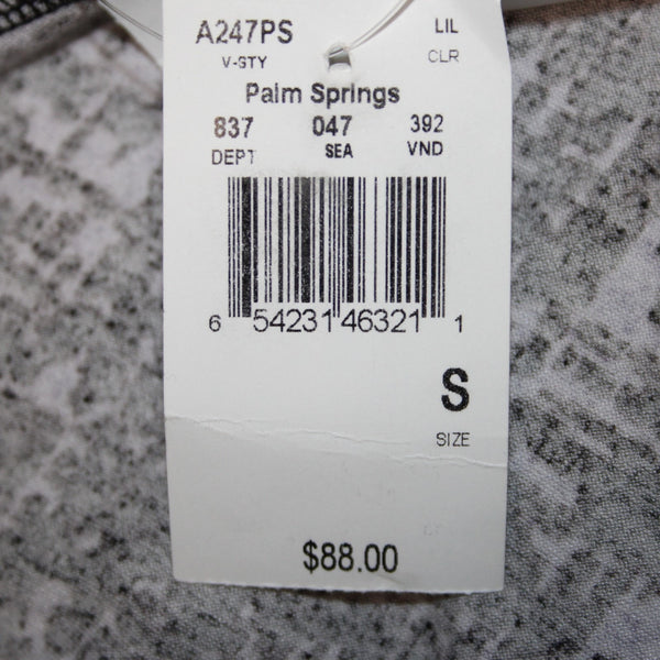 Aline Dress NEW $88 Palm Spring Sz S Black Purple Hawaii Made Rayon Spandex