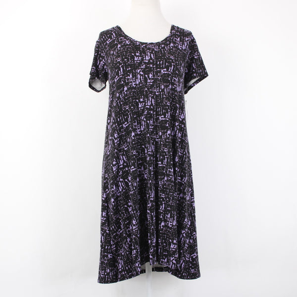 Aline Dress NEW $88 Palm Spring Sz S Black Purple Hawaii Made Rayon Spandex
