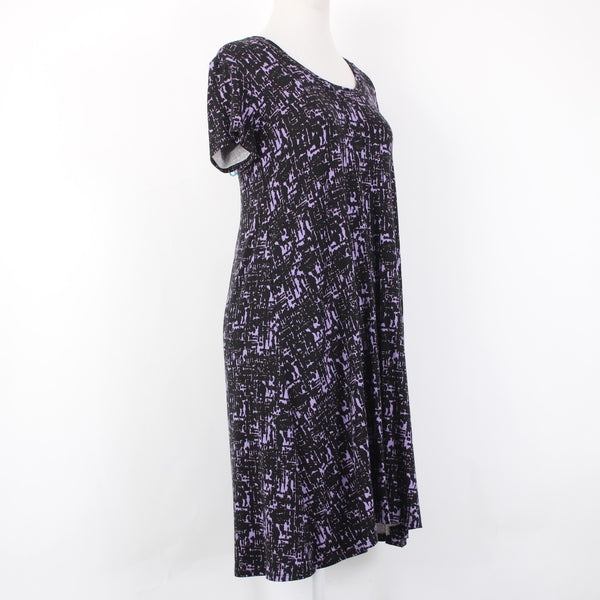 Aline Dress NEW $88 Palm Spring Sz S Black Purple Hawaii Made Rayon Spandex
