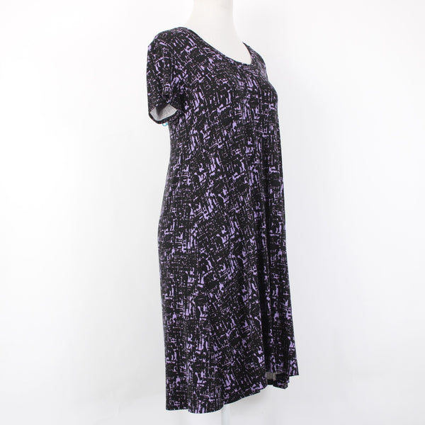 Aline Dress NEW $88 Palm Spring Sz S Black Purple Hawaii Made Rayon Spandex
