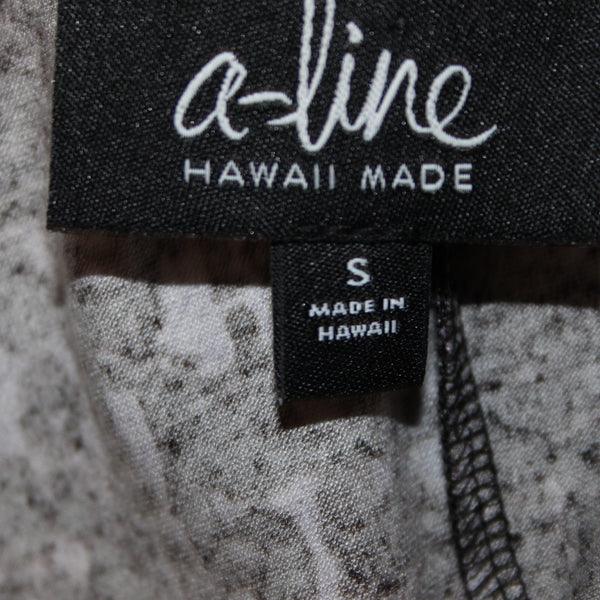 Aline Dress NEW $88 Palm Spring Sz S Black Purple Hawaii Made Rayon Spandex