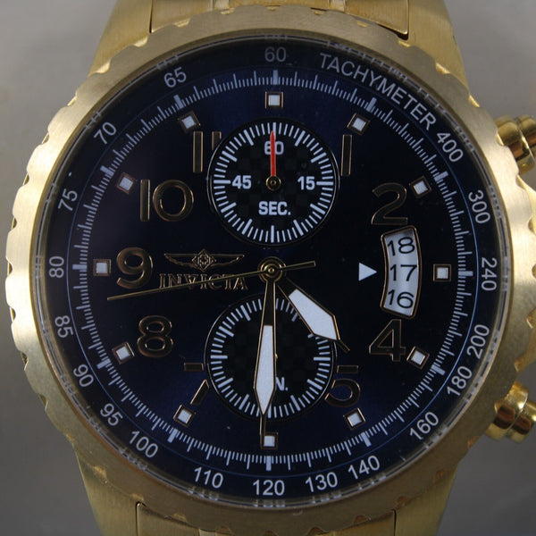 Invicta Specialty Gold Navy Tritnite Night Glow Water Resistant Stainless Watch