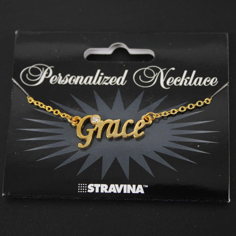 GRACE NEW Goldtone Rhinestone Accent 14.5" w 4.5" Multi Ring Ext Necklace