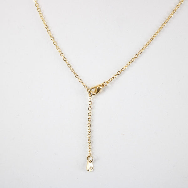 GRACE NEW Goldtone Rhinestone Accent 14.5" w 4.5" Multi Ring Ext Necklace