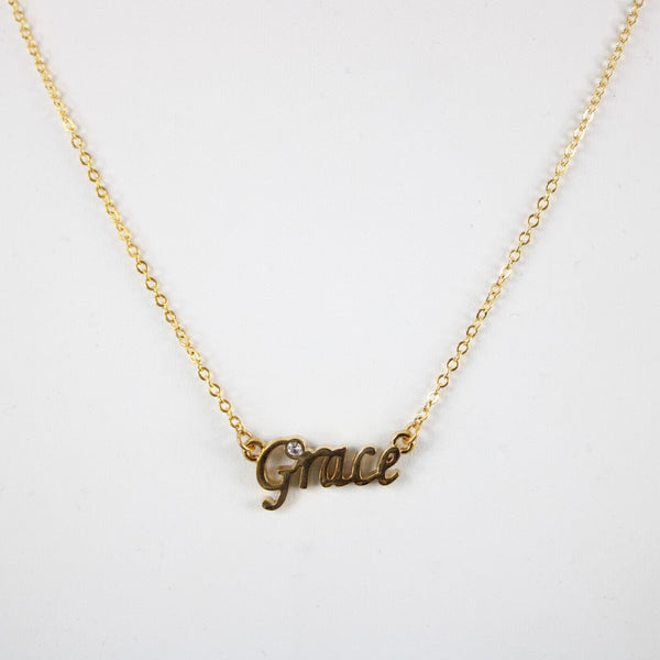 GRACE NEW Goldtone Rhinestone Accent 14.5" w 4.5" Multi Ring Ext Necklace