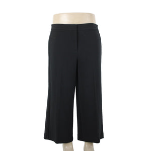 Ann Taylor NEW $90 Sz 14 x 25 Black Wide Leg Crop Polyester Rayon Pant