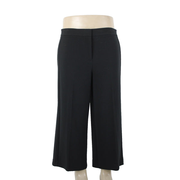 Ann Taylor NEW $90 Sz 14 x 25 Black Wide Leg Crop Polyester Rayon Pant