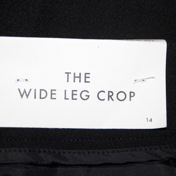Ann Taylor NEW $90 Sz 14 x 25 Black Wide Leg Crop Polyester Rayon Pant