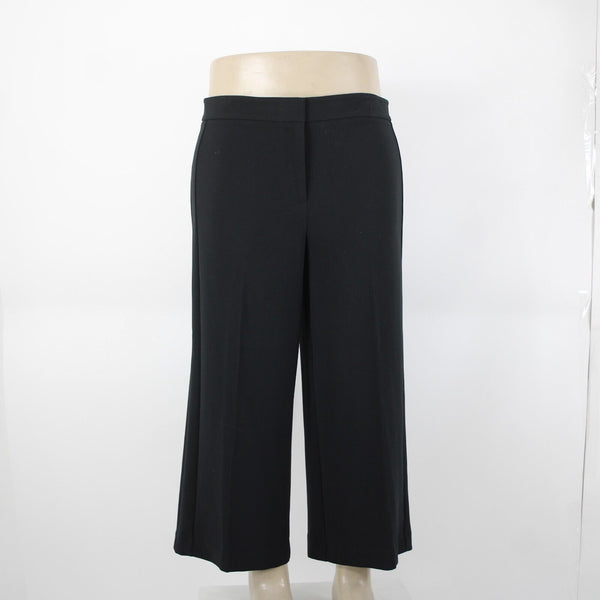 Ann Taylor NEW $90 Sz 14 x 25 Black Wide Leg Crop Polyester Rayon Pant