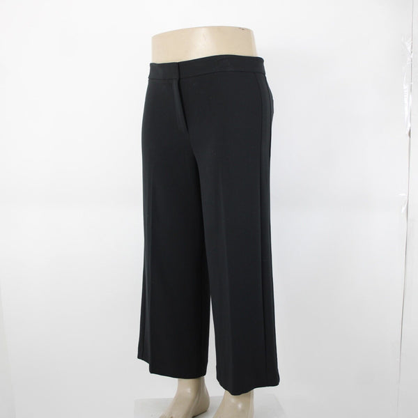 Ann Taylor NEW $90 Sz 14 x 25 Black Wide Leg Crop Polyester Rayon Pant