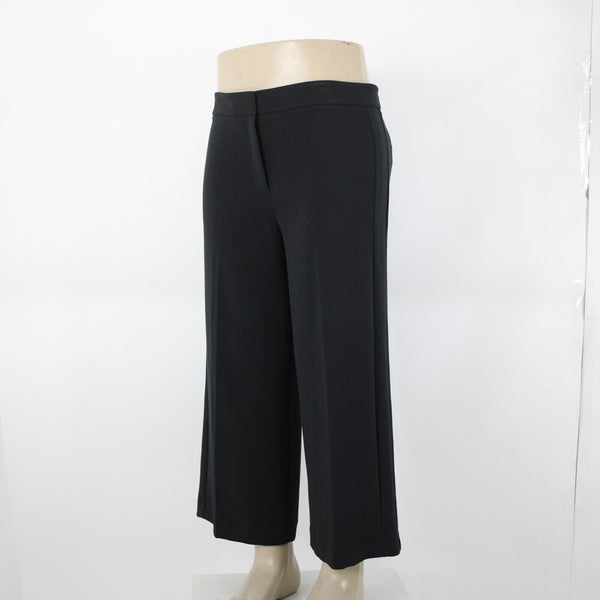 Ann Taylor NEW $90 Sz 14 x 25 Black Wide Leg Crop Polyester Rayon Pant