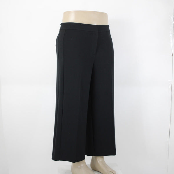 Ann Taylor NEW $90 Sz 14 x 25 Black Wide Leg Crop Polyester Rayon Pant