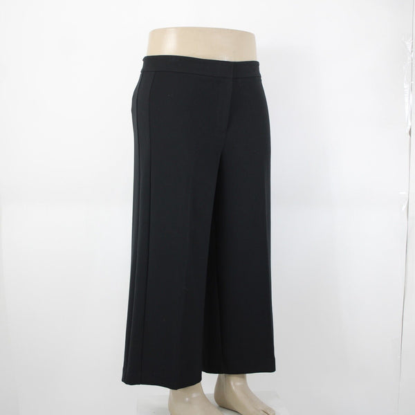 Ann Taylor NEW $90 Sz 14 x 25 Black Wide Leg Crop Polyester Rayon Pant