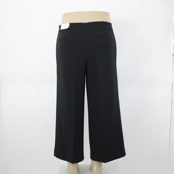 Ann Taylor NEW $90 Sz 14 x 25 Black Wide Leg Crop Polyester Rayon Pant