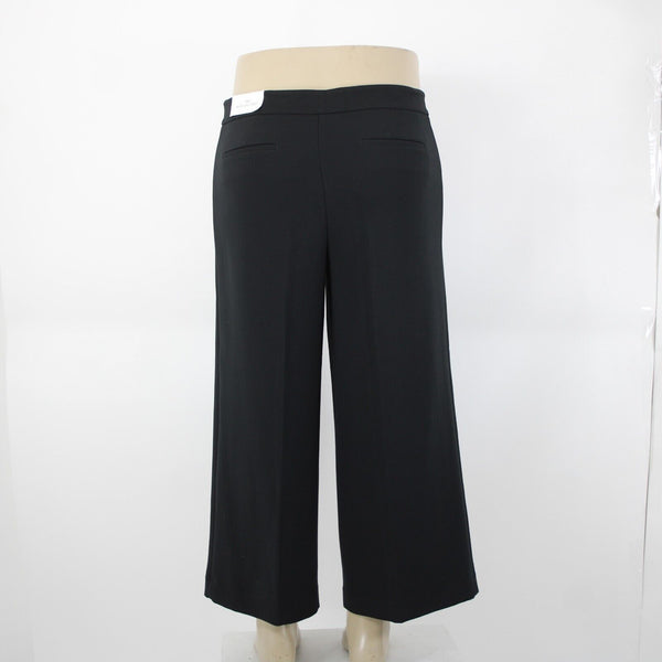 Ann Taylor NEW $90 Sz 14 x 25 Black Wide Leg Crop Polyester Rayon Pant