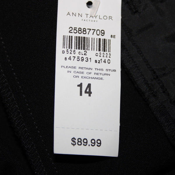Ann Taylor NEW $90 Sz 14 x 25 Black Wide Leg Crop Polyester Rayon Pant