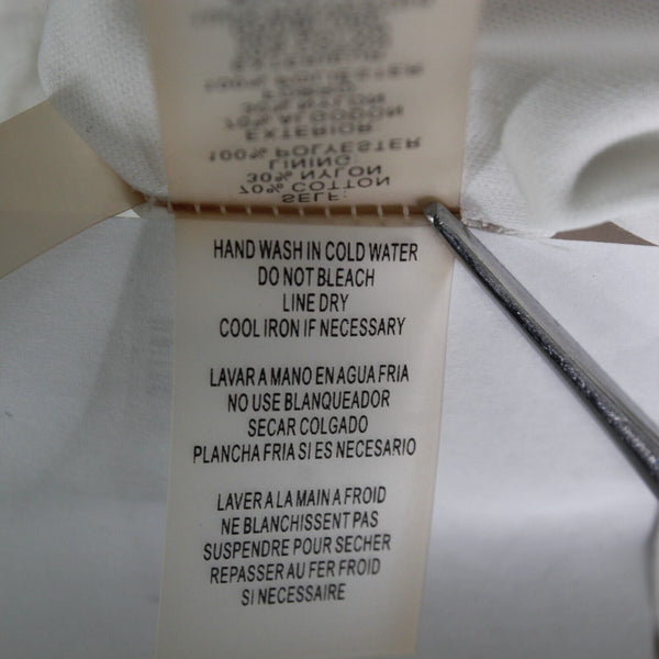 Kensie Sz 6 Ivory White Lace Overlay Lined High Neck Back Keyhole Cotton Dress