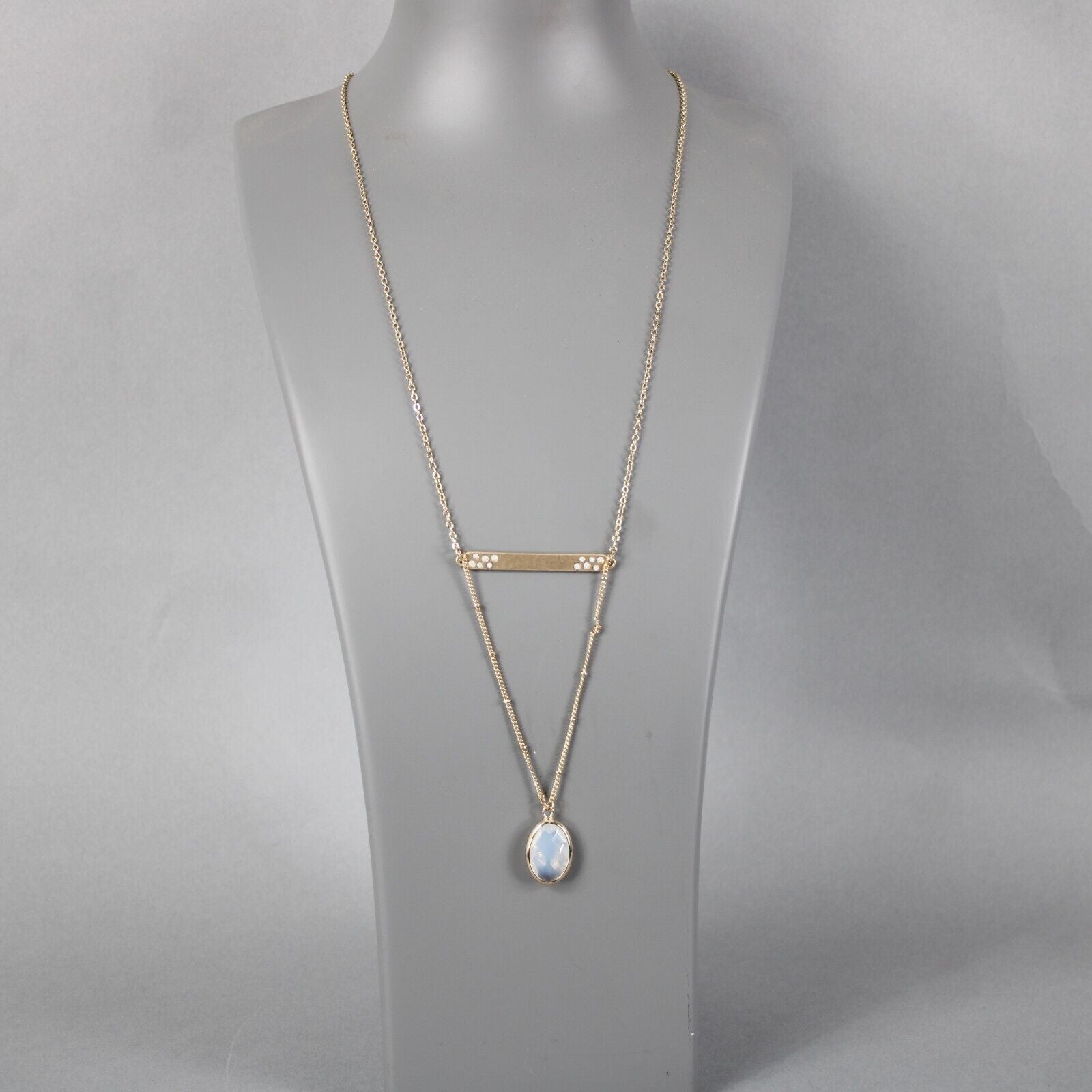 World Market NEW $15 Goldtone Clear Oval 18" Necklace