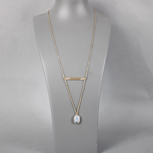 World Market NEW $15 Goldtone Clear Oval 18" Necklace