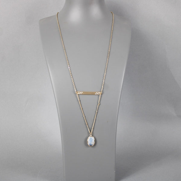 World Market NEW $15 Goldtone Clear Oval 18" Necklace