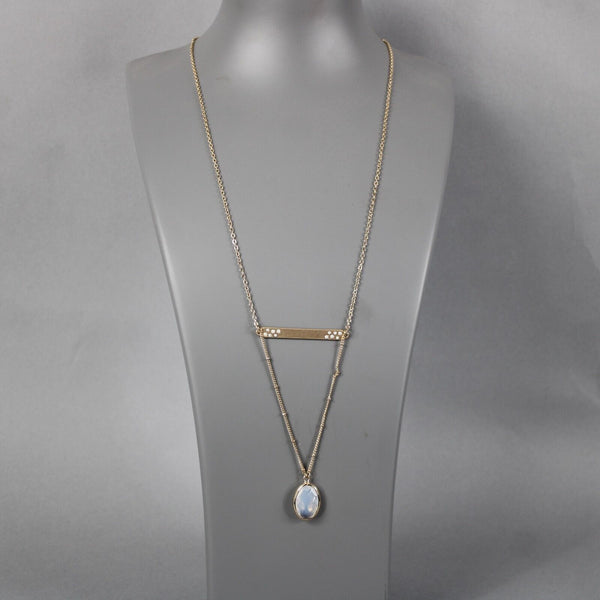 World Market NEW $15 Goldtone Clear Oval 18" Necklace