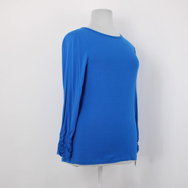 Alfani Top NEW Knits Sz XL Blue Crest Fitted Long Sleeve Rayon Spandex Top