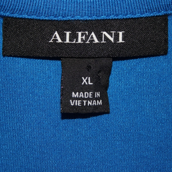 Alfani Top NEW Knits Sz XL Blue Crest Fitted Long Sleeve Rayon Spandex Top