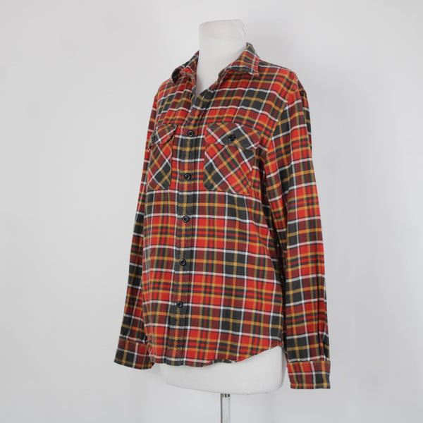 Denim Supply Ralph Lauren Sz SP Red Yellow Multi Color Collared 100% Cotton Top