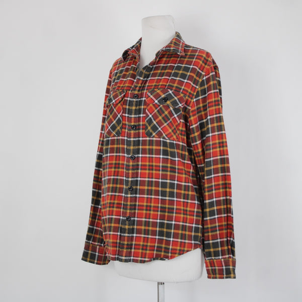 Denim Supply Ralph Lauren Sz SP Red Yellow Multi Color Collared 100% Cotton Top