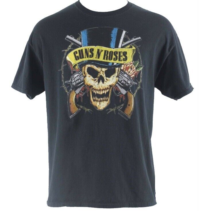 Bravado Sz XL Black Multi Guns N' Roses 100% Cotton Tee T Shirt