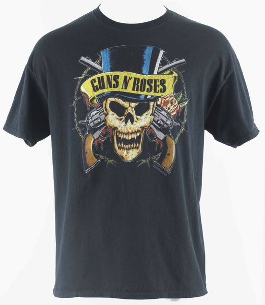 Bravado Sz XL Black Multi Guns N' Roses 100% Cotton Tee T Shirt