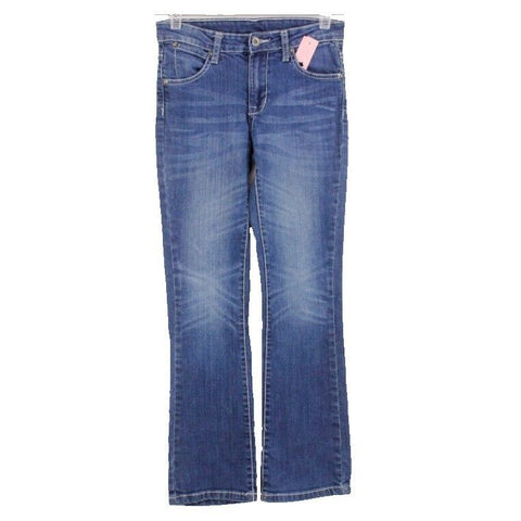 Paper Denim & Cloth Sz 10 Denim White Topstitch Cotton Blend Jeans