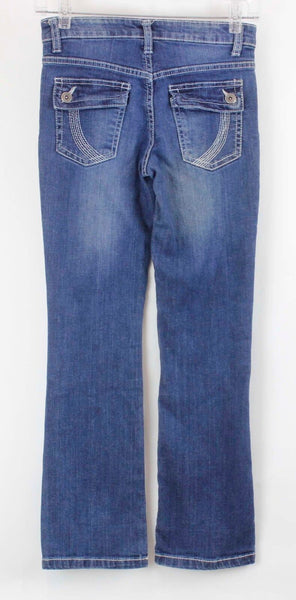 Paper Denim & Cloth Sz 10 Denim White Topstitch Cotton Blend Jeans