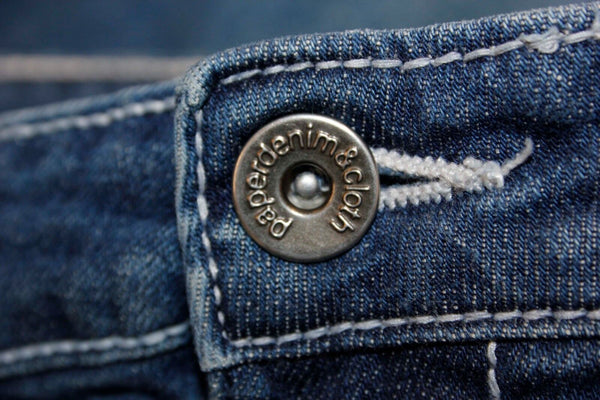 Paper Denim & Cloth Sz 10 Denim White Topstitch Cotton Blend Jeans