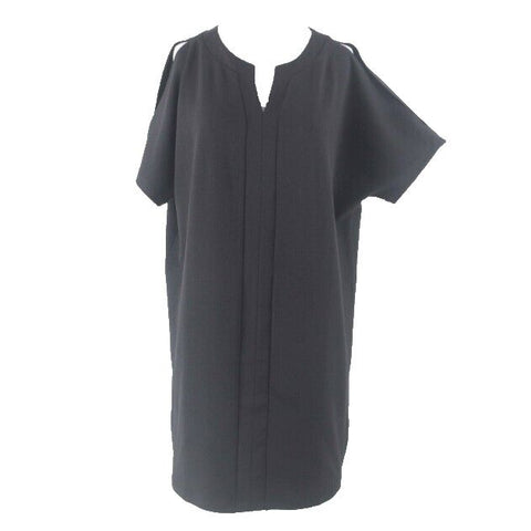 Worthington NEW $60 Sz M Black Cold Shoulder Polyester Blend Dress