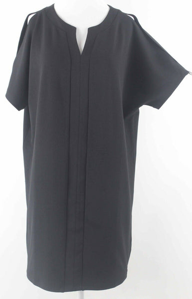 Worthington NEW $60 Sz M Black Cold Shoulder Polyester Blend Dress