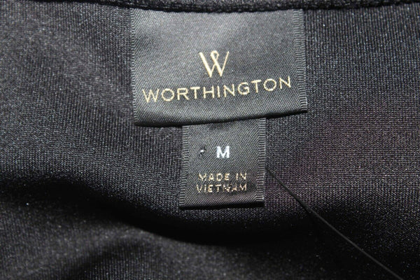 Worthington NEW $60 Sz M Black Cold Shoulder Polyester Blend Dress