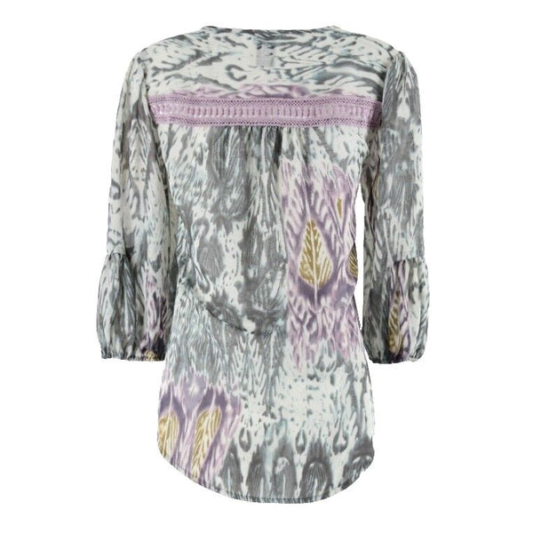 Marc Bouwer Sz XXS Gray Lavender Multi Lace Detail 100% Polyester Top