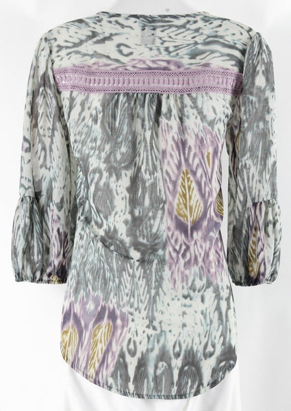 Marc Bouwer Sz XXS Gray Lavender Multi Lace Detail 100% Polyester Top