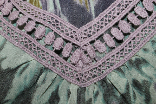 Marc Bouwer Sz XXS Gray Lavender Multi Lace Detail 100% Polyester Top