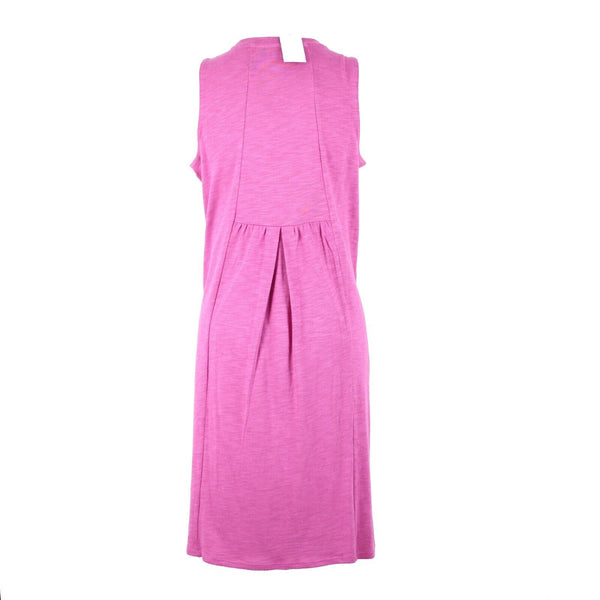 J Jill NEW $79 Sz S Dragonfruit Pink Flowy Pockets Tank Cotton Rayon Dress