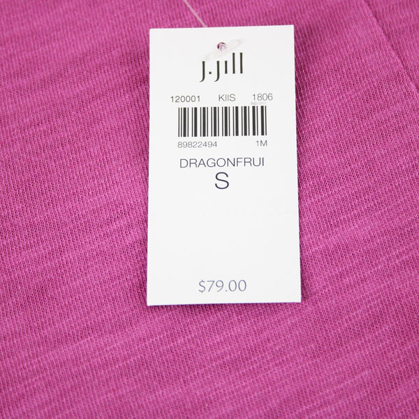 J Jill NEW $79 Sz S Dragonfruit Pink Flowy Pockets Tank Cotton Rayon Dress