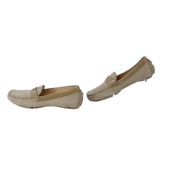 Cole Haan Flats Sz 7 AA Moss Green Slip On Leather Suede Flats