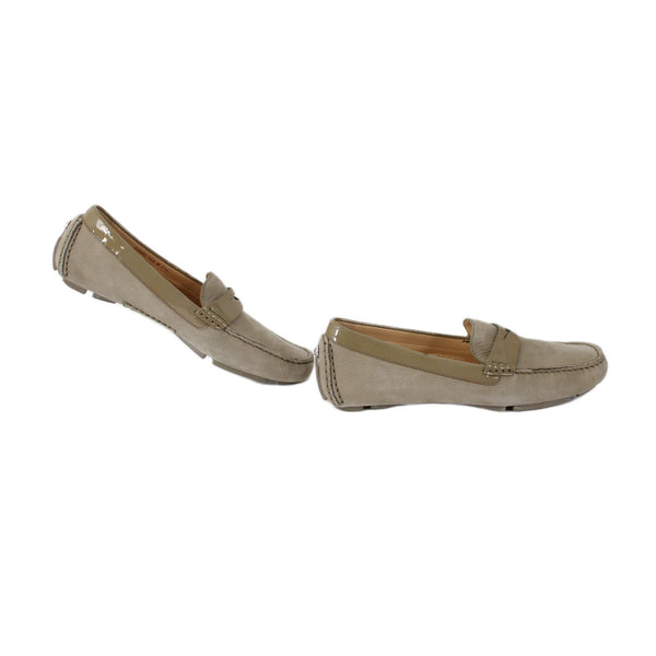 Cole Haan Flats Sz 7 AA Moss Green Slip On Leather Suede Flats
