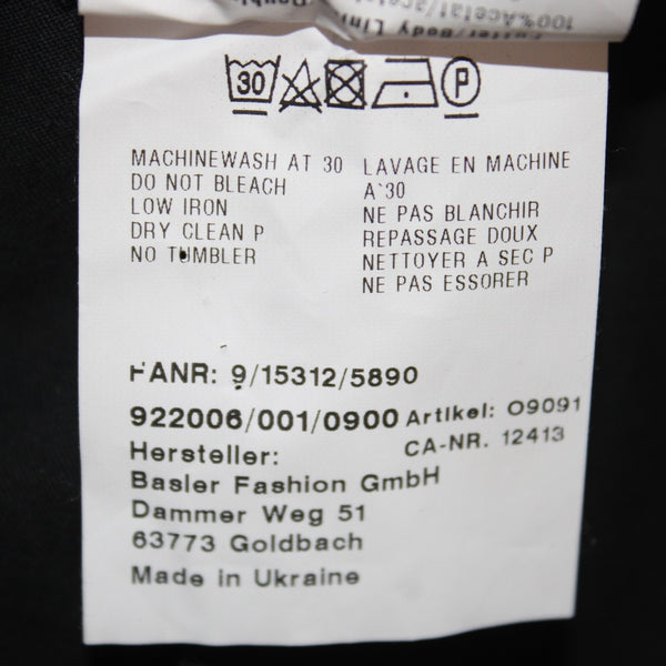 Basler Pant NEW $295 Sz 48 x 28 Black Pull On Ankle Cotton Polyamide Pant